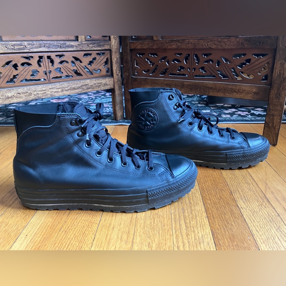 Converse Chuck 70 black leather high tops - Picture 6 of 13